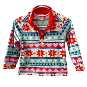 Carter’s Fleece Pullover Christmas Red Green White Toddler Girl Size 24 Months